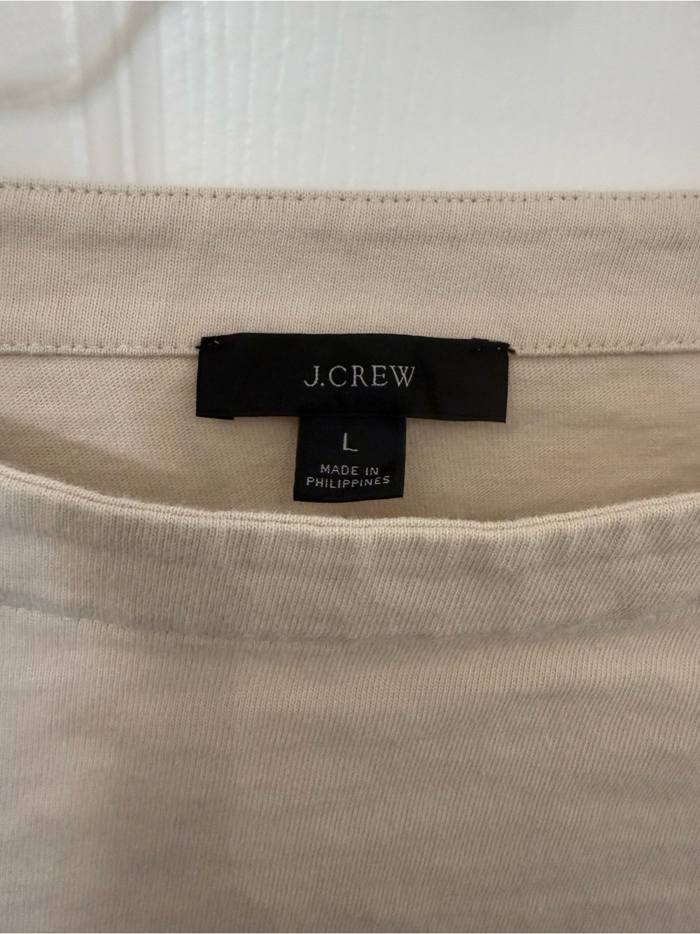 J. Crew Cream and Navy Striped Boatneck Top - Picture 3 of 5